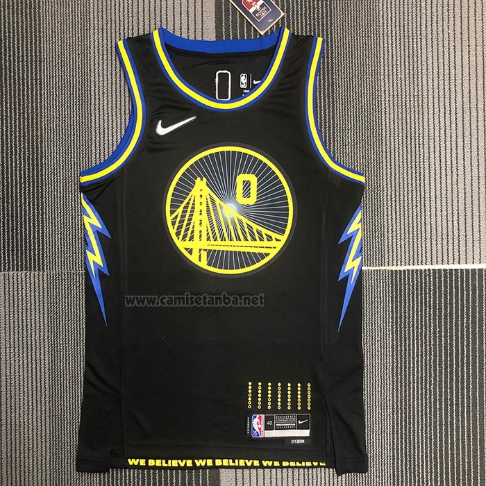 Camiseta Golden State Warriors Gary Payton II #0 Ciudad 2021-22 Negro